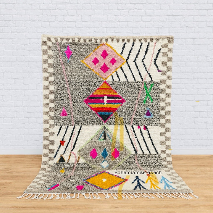 Colorful Beni Ourain Moroccan Rug – Handmade Beni Mrirt Rug