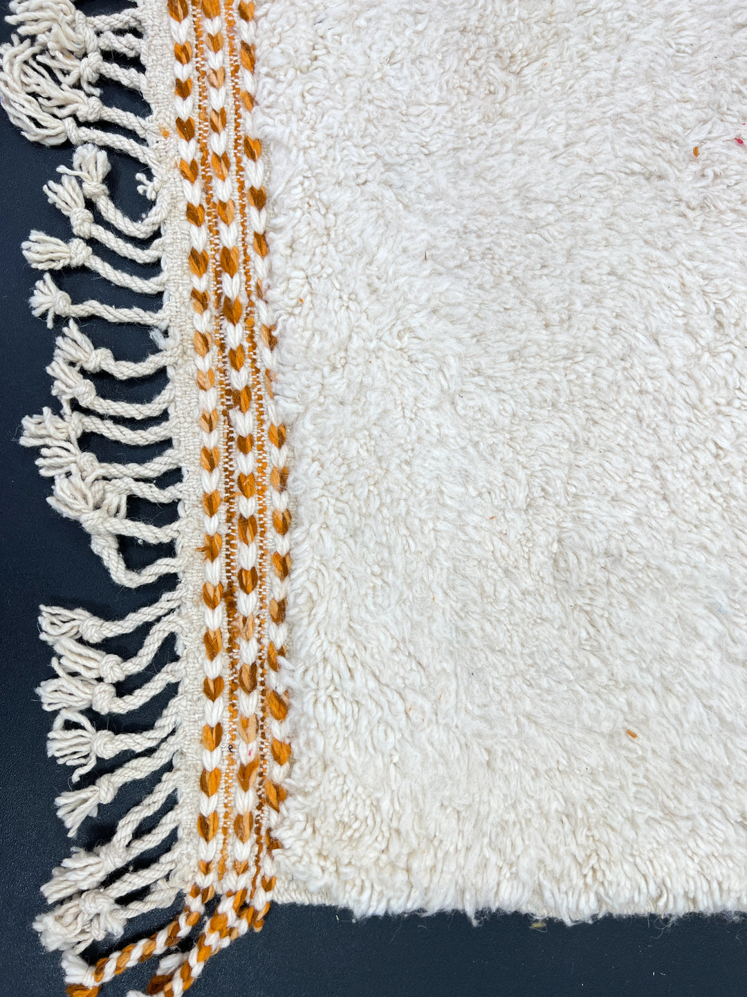 Orange &amp; White Moroccan Rug – Handmade Wool Carpet