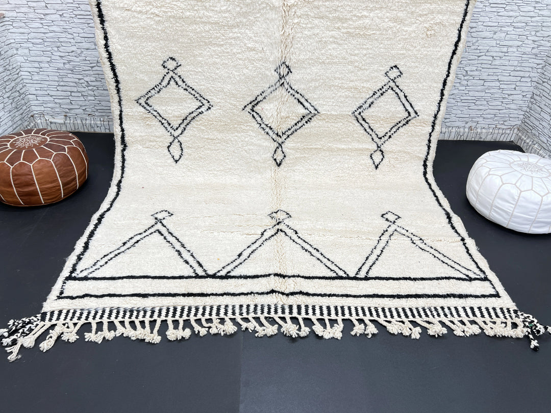 Beni Ourain Moroccan Wool Rug – Black &amp; White