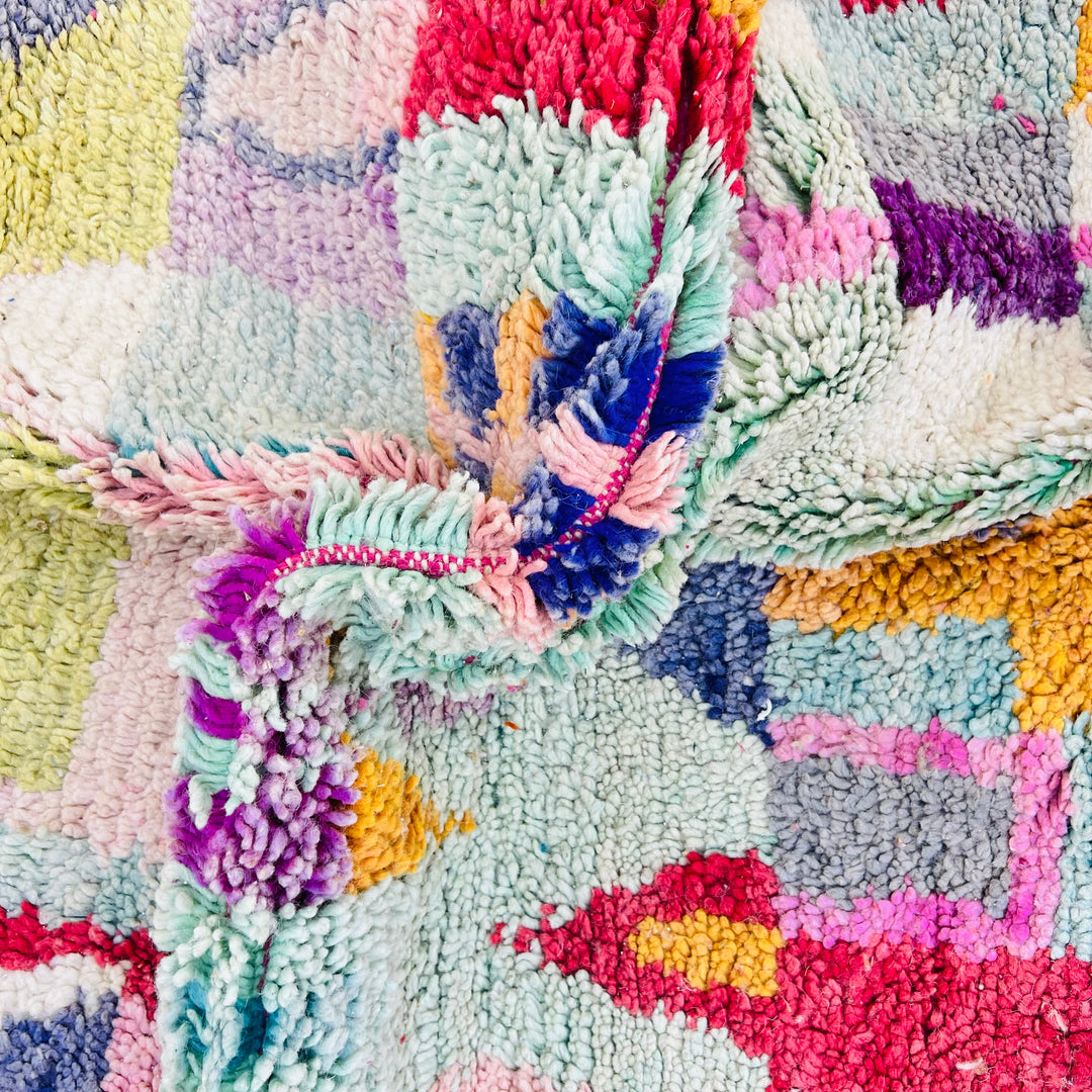 Colorful vintage Moroccan rug handmade with wool – Rug 605, 250x156 cm

