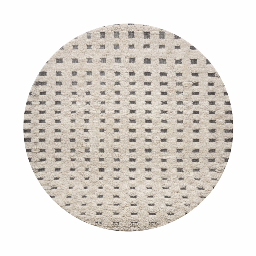 round cream moroccan wool rug beni ourain minimalist berber shag rug