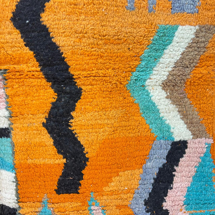 Vintage Moroccan rug orange Berber abstract 260x190 cm