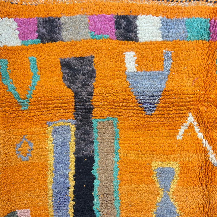 Vintage Moroccan rug orange Berber abstract 260x190 cm