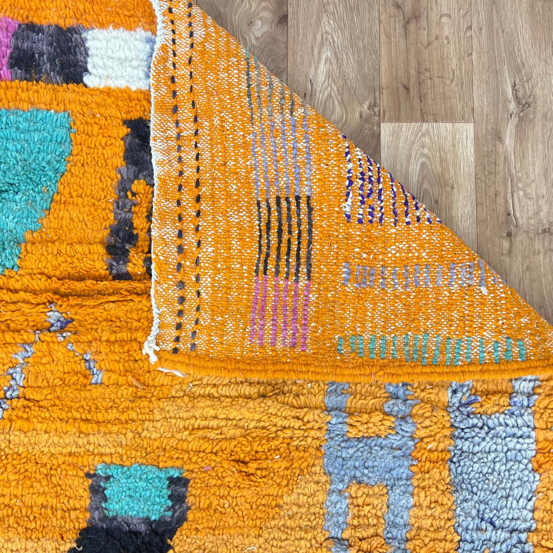 Vintage Moroccan rug orange Berber abstract 260x190 cm