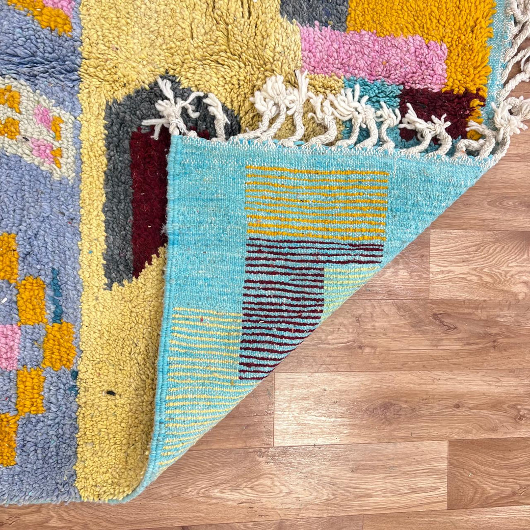 Vintage colorful striped Moroccan Berber rug 253x155 cm