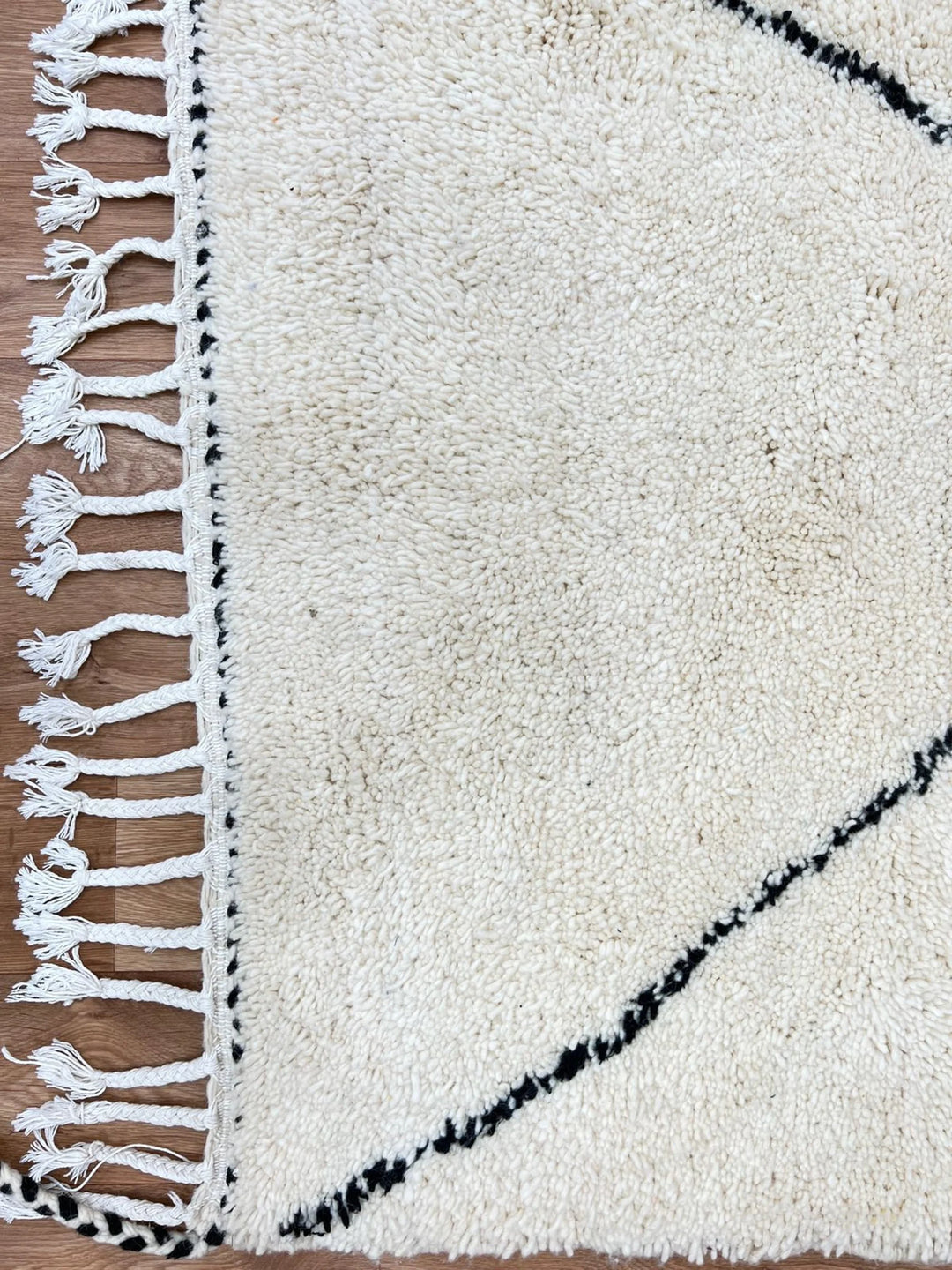 Custom White &amp; Black Moroccan Wool Rug – Handmade