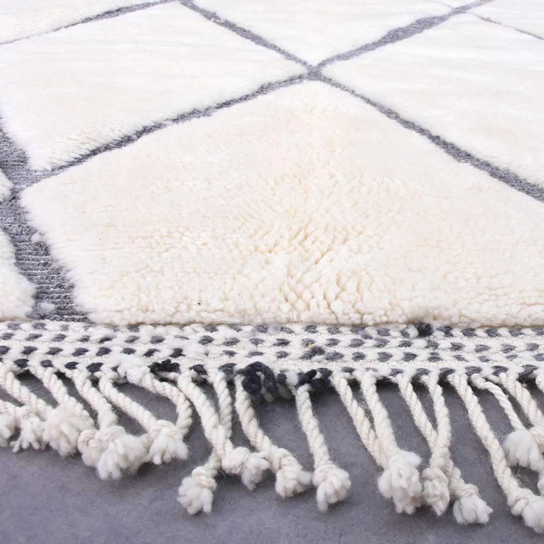 Custom Beni Ourain Moroccan Wool Rug – Black &amp; White Rug