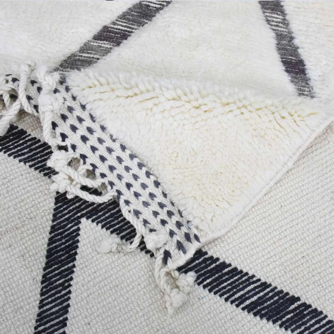 Custom Beni Ourain Moroccan Wool Rug – Black &amp; White Rug