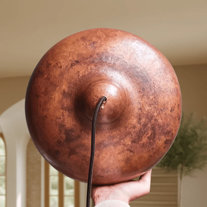 Handmade Rustic Copper Pendant Light – Solid Copper Artisan Ceiling Lamp